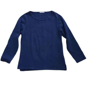 Christina Lehr Blue Long Sleeve Sweater Top L
